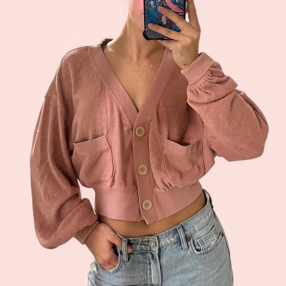Pink Urban Outfitters button cardigan